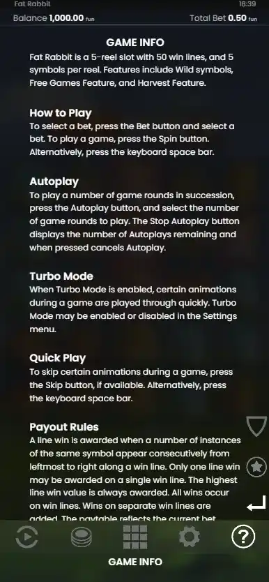 Rules of Fat Rabbit slot