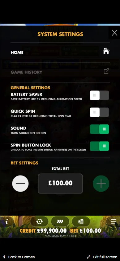 System settings