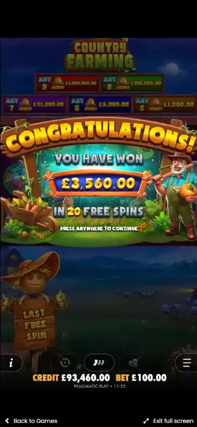 You have won money